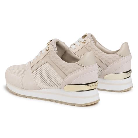 michael kors beige sneakers billie|Michael Kors Billie Knit Trainer Sneakers .